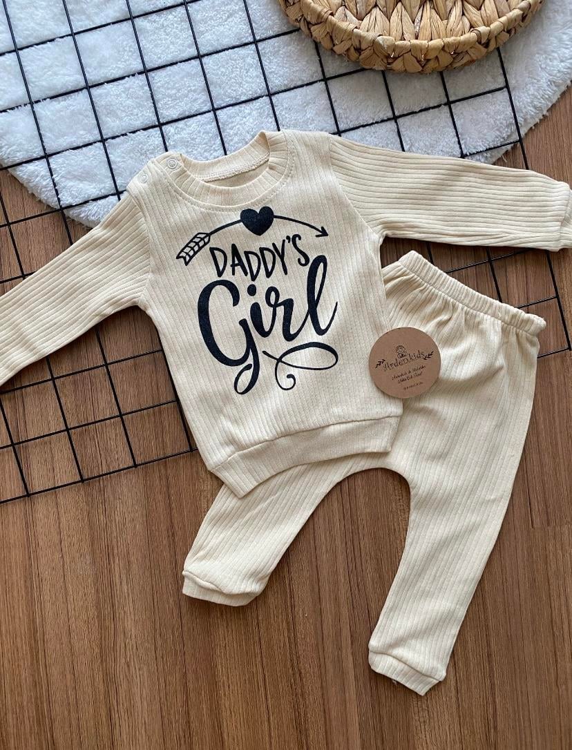 Ekru Daddy's Girl Alt Üst Takım