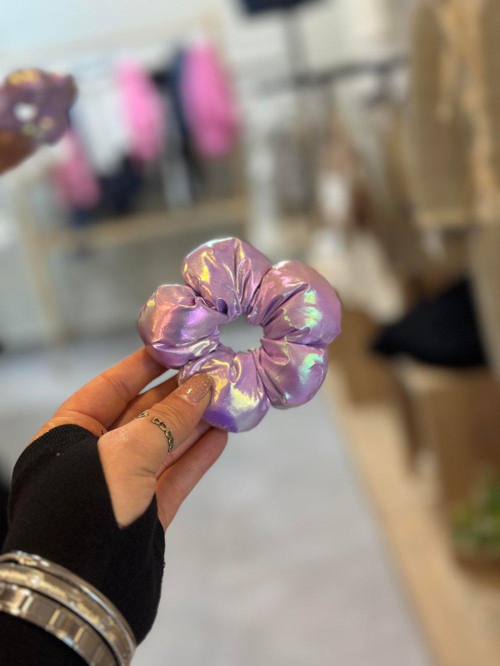 Lila Hologram Topuz Tokası