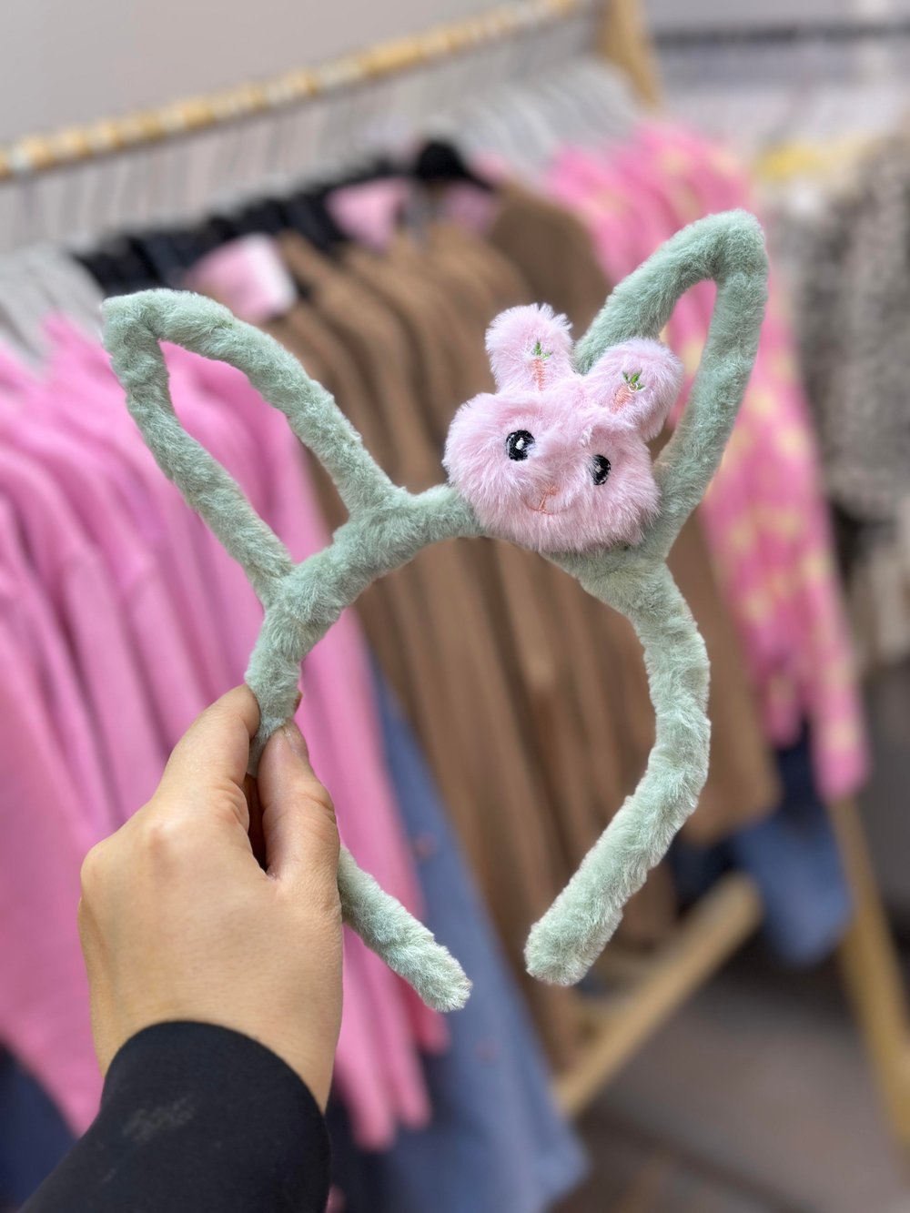 Nil Yeşili Tavşan Peluş Taç