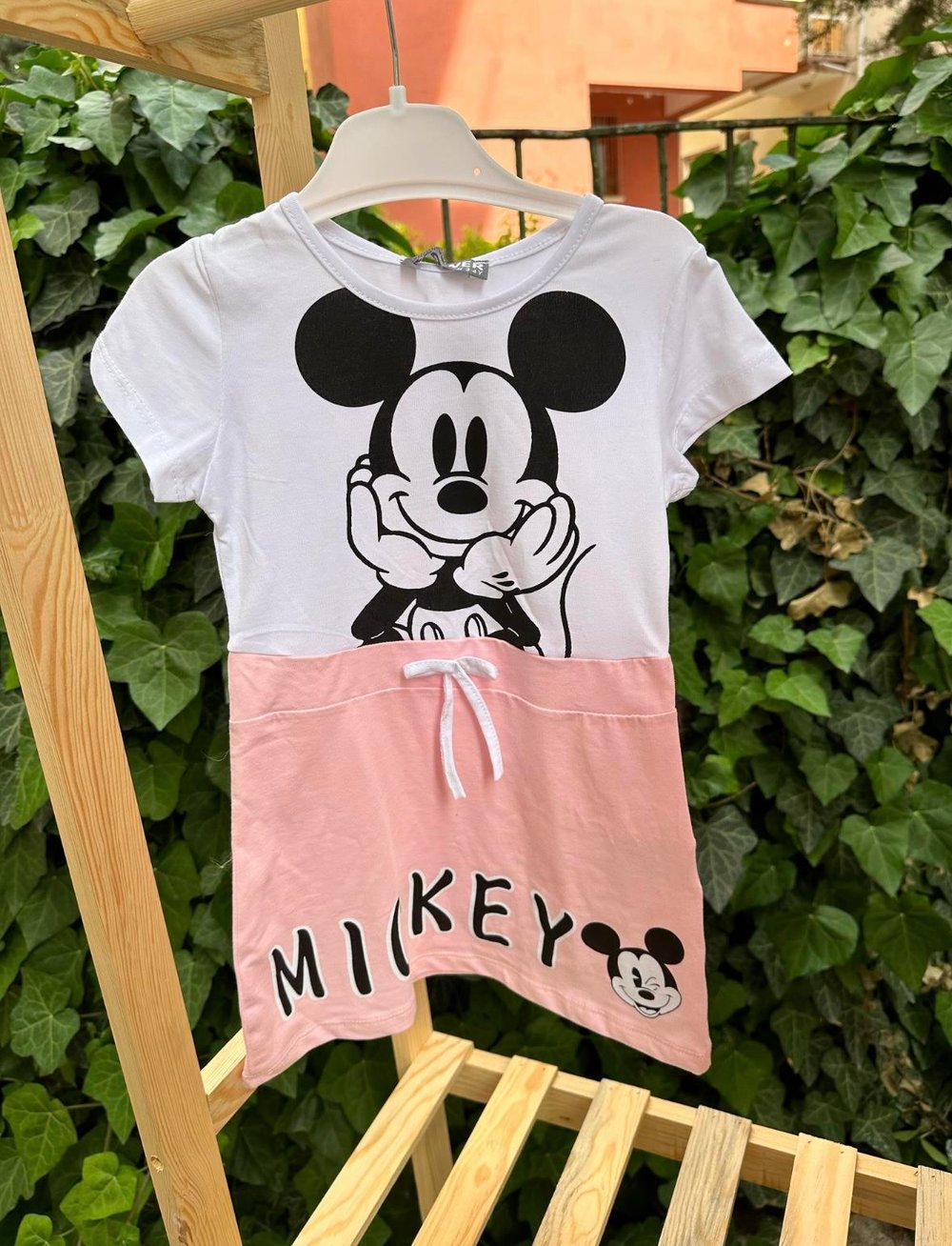 Pudra Mickey Baskılı Tunik