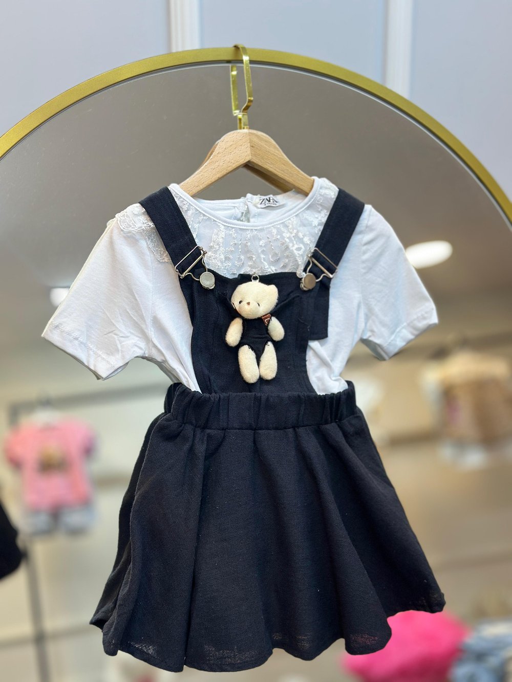 Siyah Teddy Body & Salopet Takım