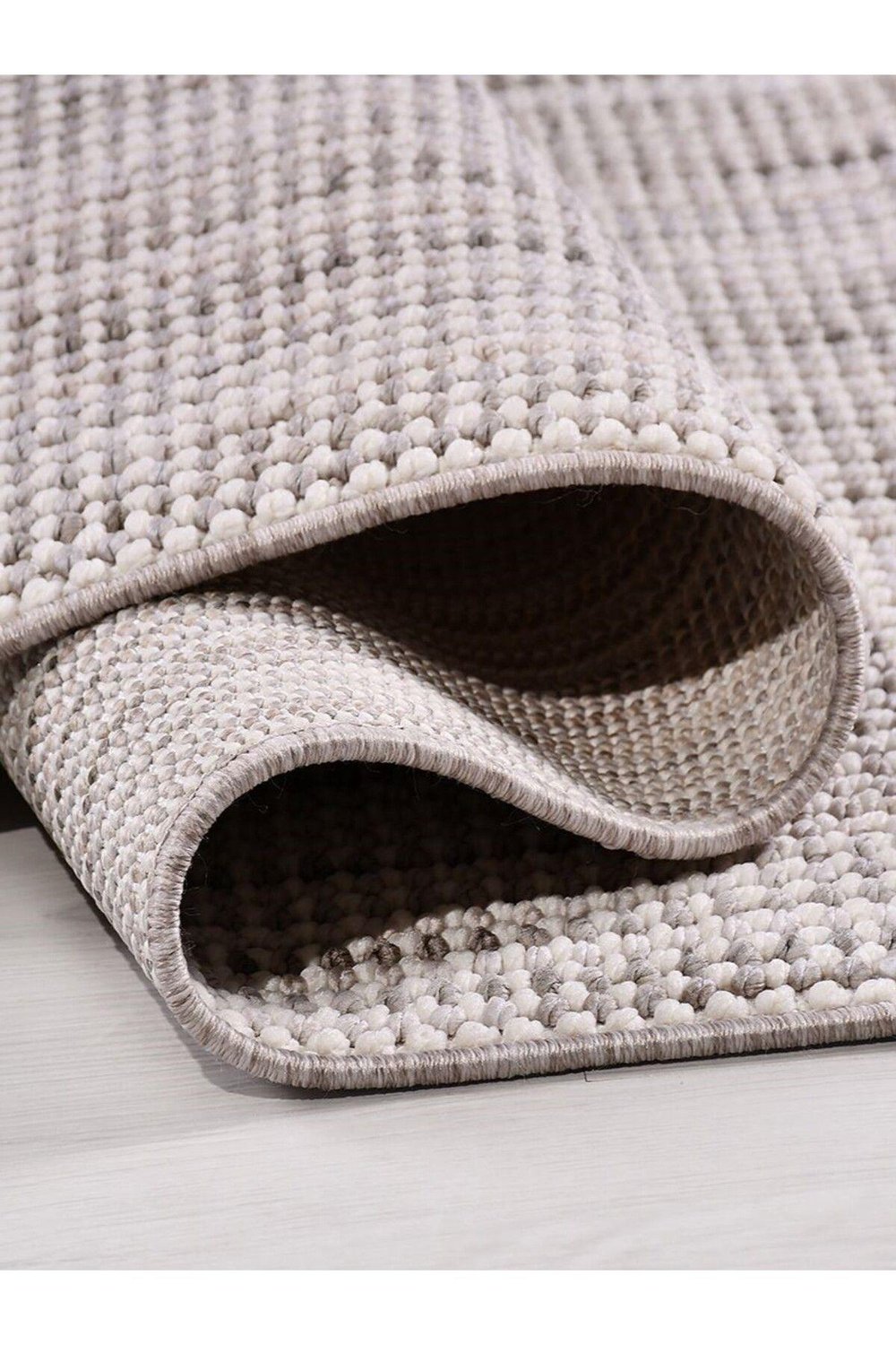 Polk Gri Bukle Örme Loop Antre Salon Mutfak Balkon Tozmaz Halı Yolluk Kilim