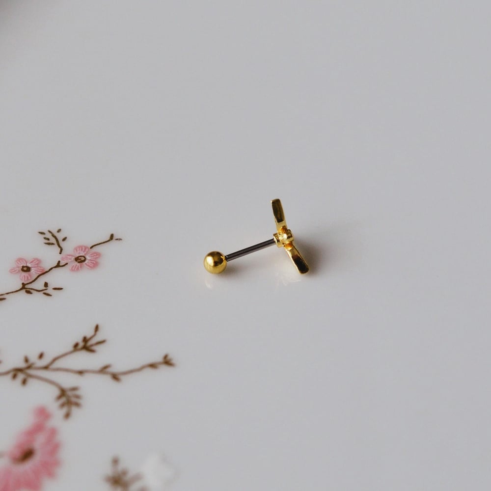 Anka Kuşu Helix Piercing Kıkırdak Cerrahi Çelik Gold Renk