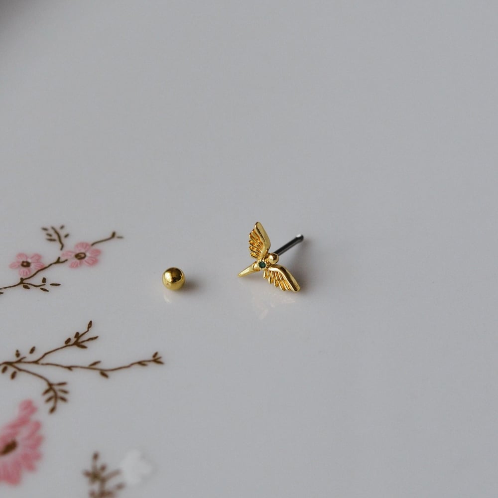 Anka Kuşu Helix Piercing Kıkırdak Cerrahi Çelik Gold Renk