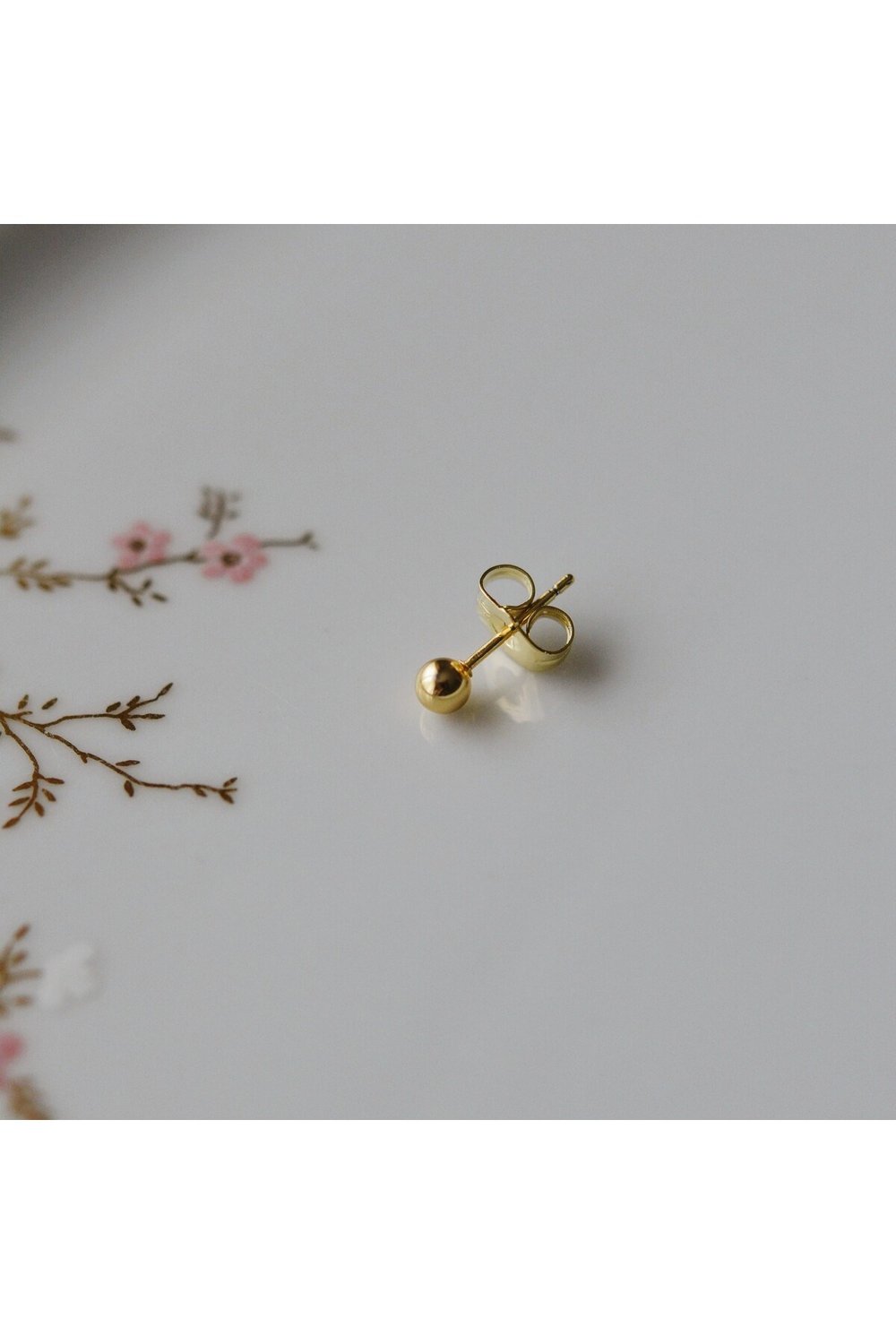 Çelik Gold Top Küpe 4 mm Tek Adet