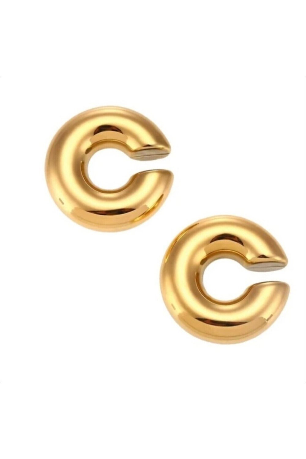 Chunky Earcuff Büyük Bombeli Earcuff Gold Renk