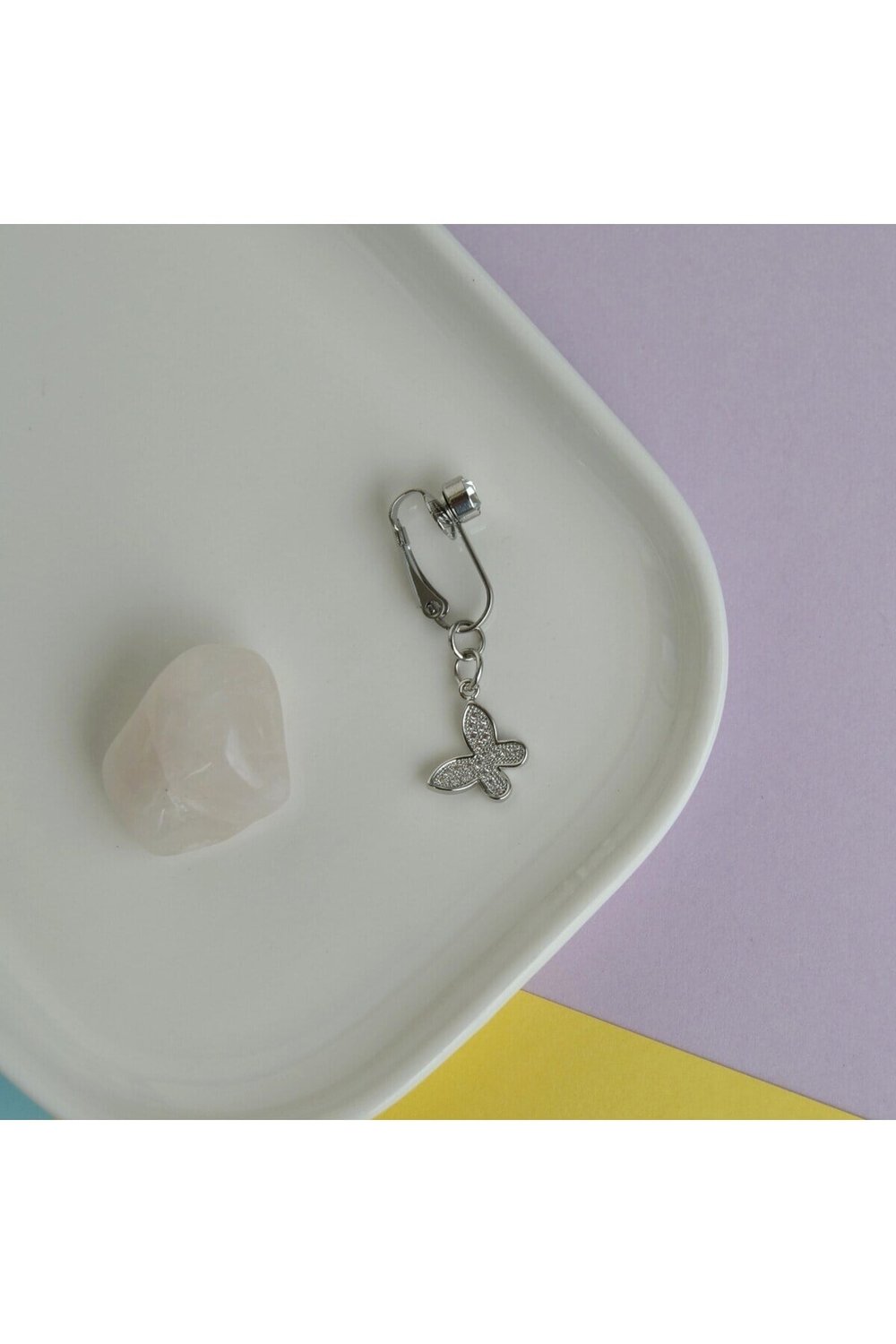 Deliksiz Göbek Piercing Mıknatıslı Sıkıştırma Kelebek Figürlü
