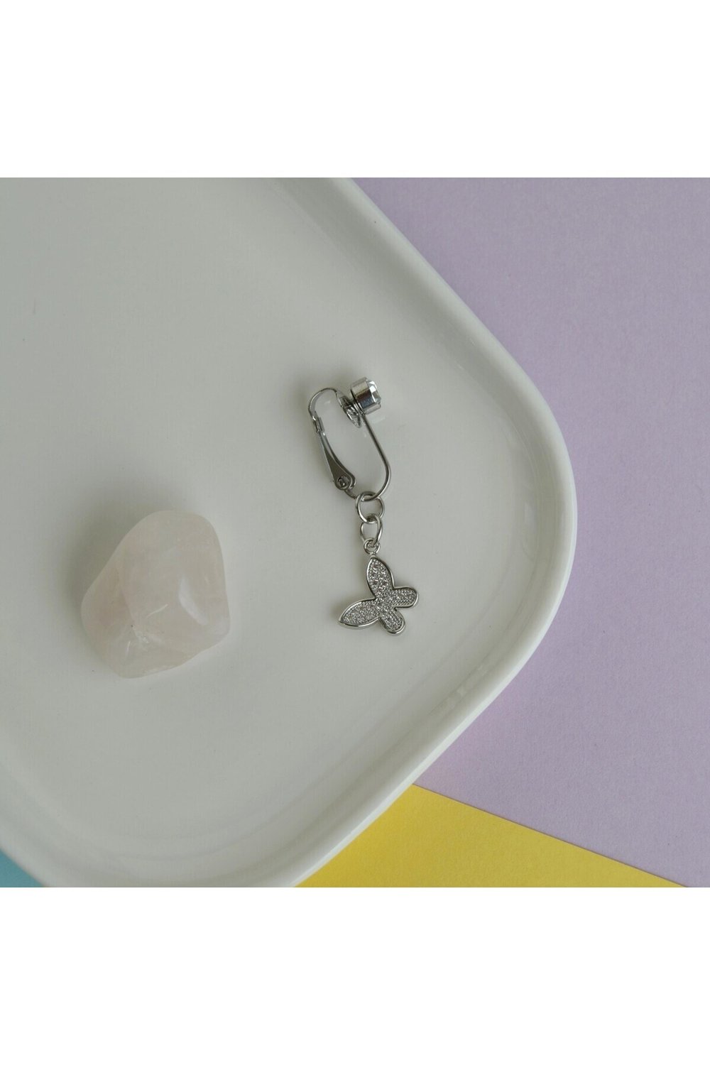 Deliksiz Göbek Piercing Mıknatıslı Sıkıştırma Kelebek Figürlü