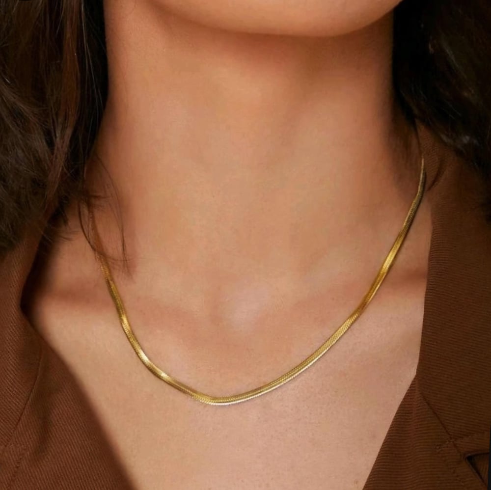 Gold Bileklik Kolye Takım Set İtalyan Ezme Çelik Zincir Kolye Bileklik İkili Set Unisex Ürün