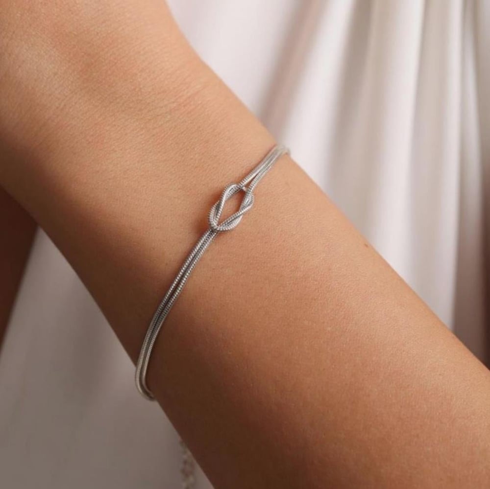 İki Sıralı Çelik Bileklik Unisex BBF Hediyelik Sevgiliye