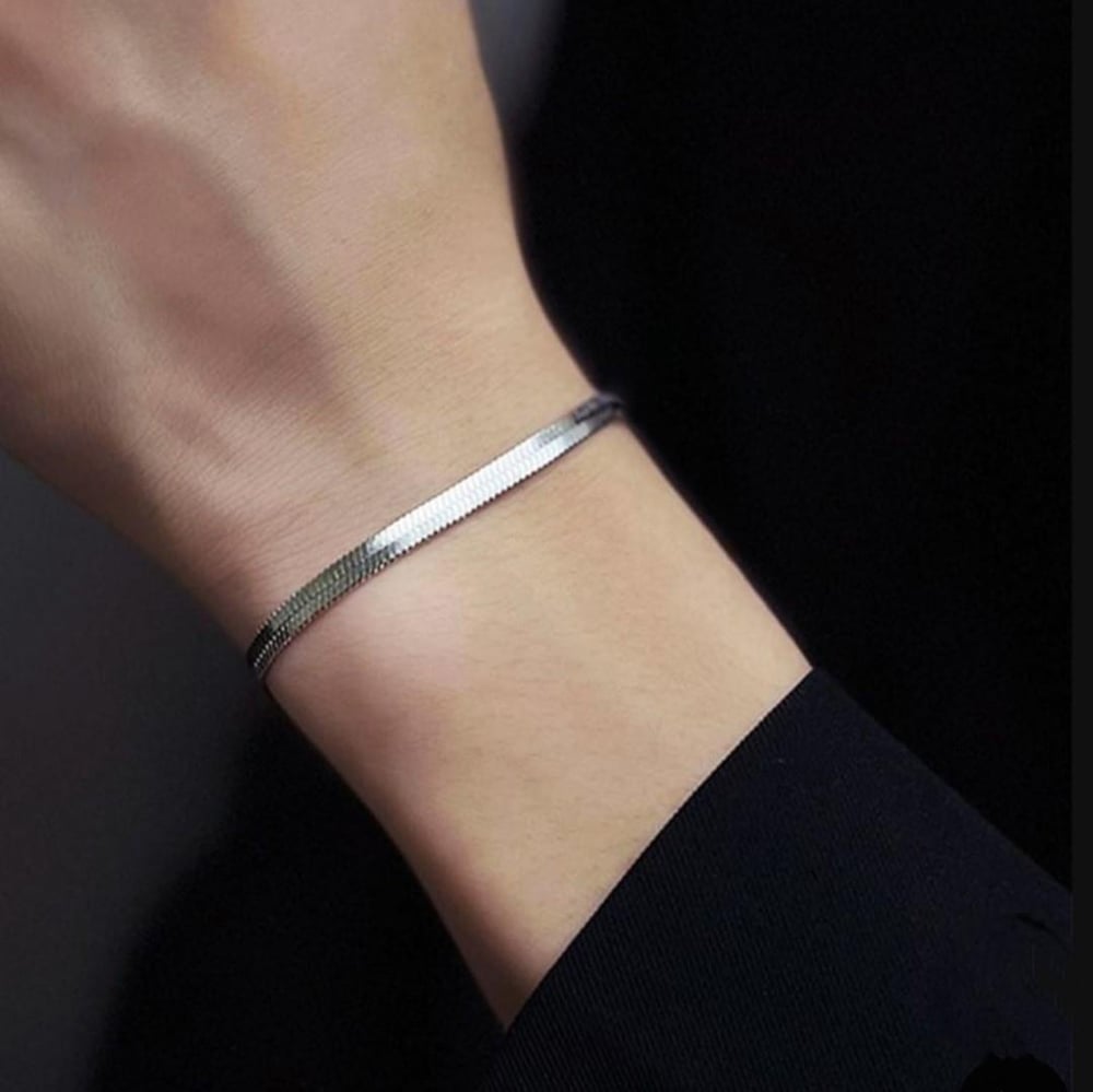 İtalyan Ezme Çelik Zincir Bileklik Silver Renk Çelik Bileklik Unisex Ürün