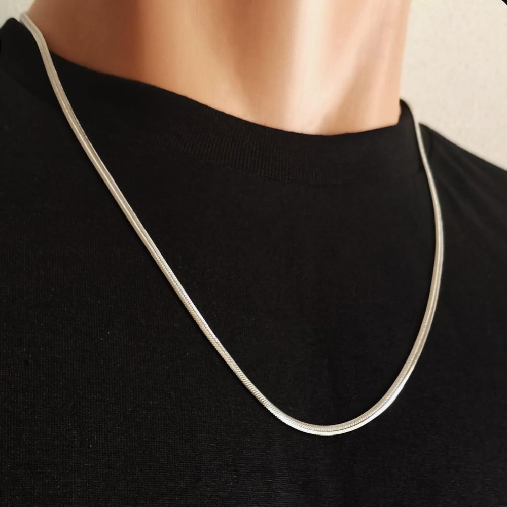 İtalyan Ezme Çelik Zincir Kolye Silver Renk Çelik Kolye Unisex Ürün