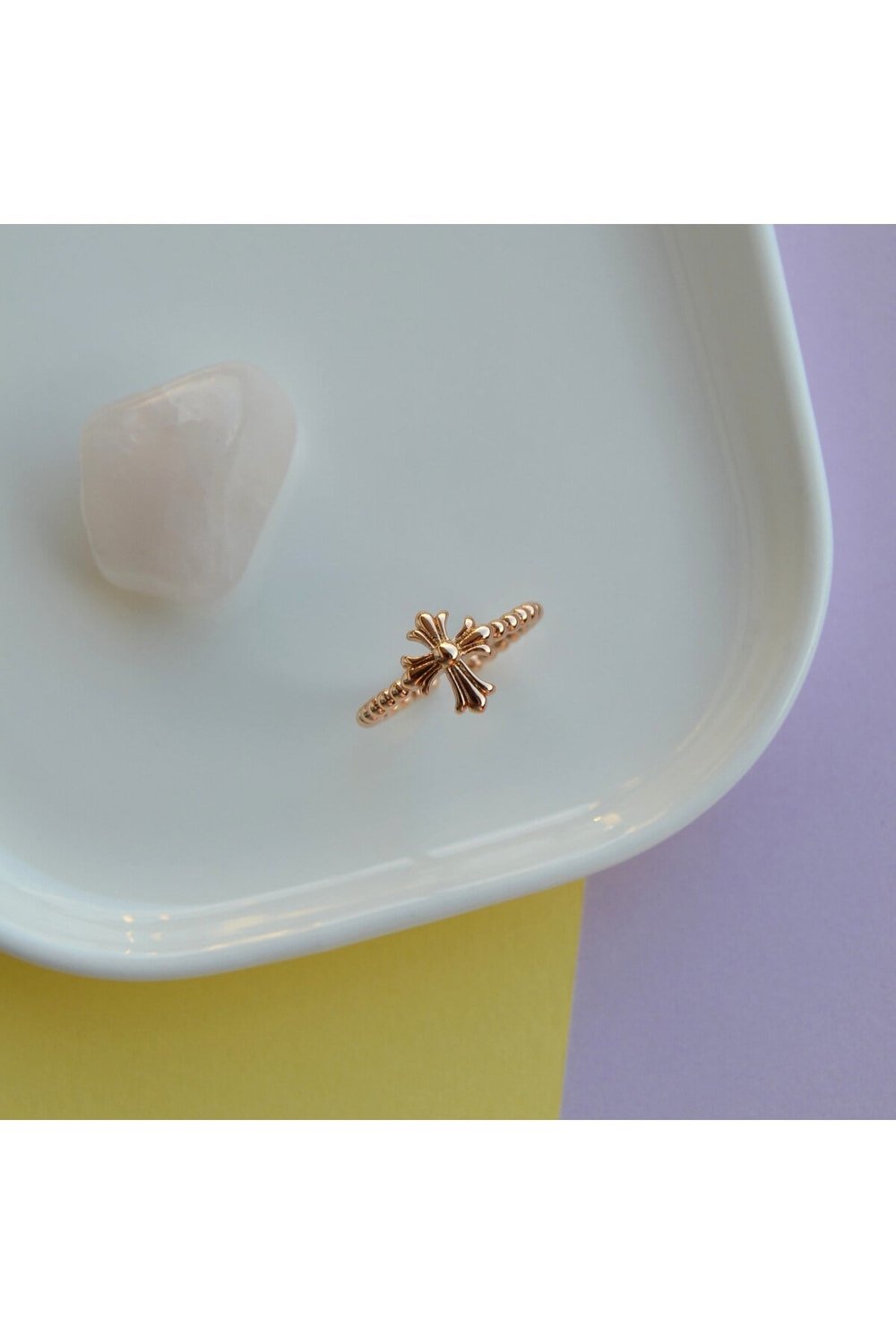 Rose Gold Renk Cross Yüzük Haç Model Ayarlanabilir Yüzük