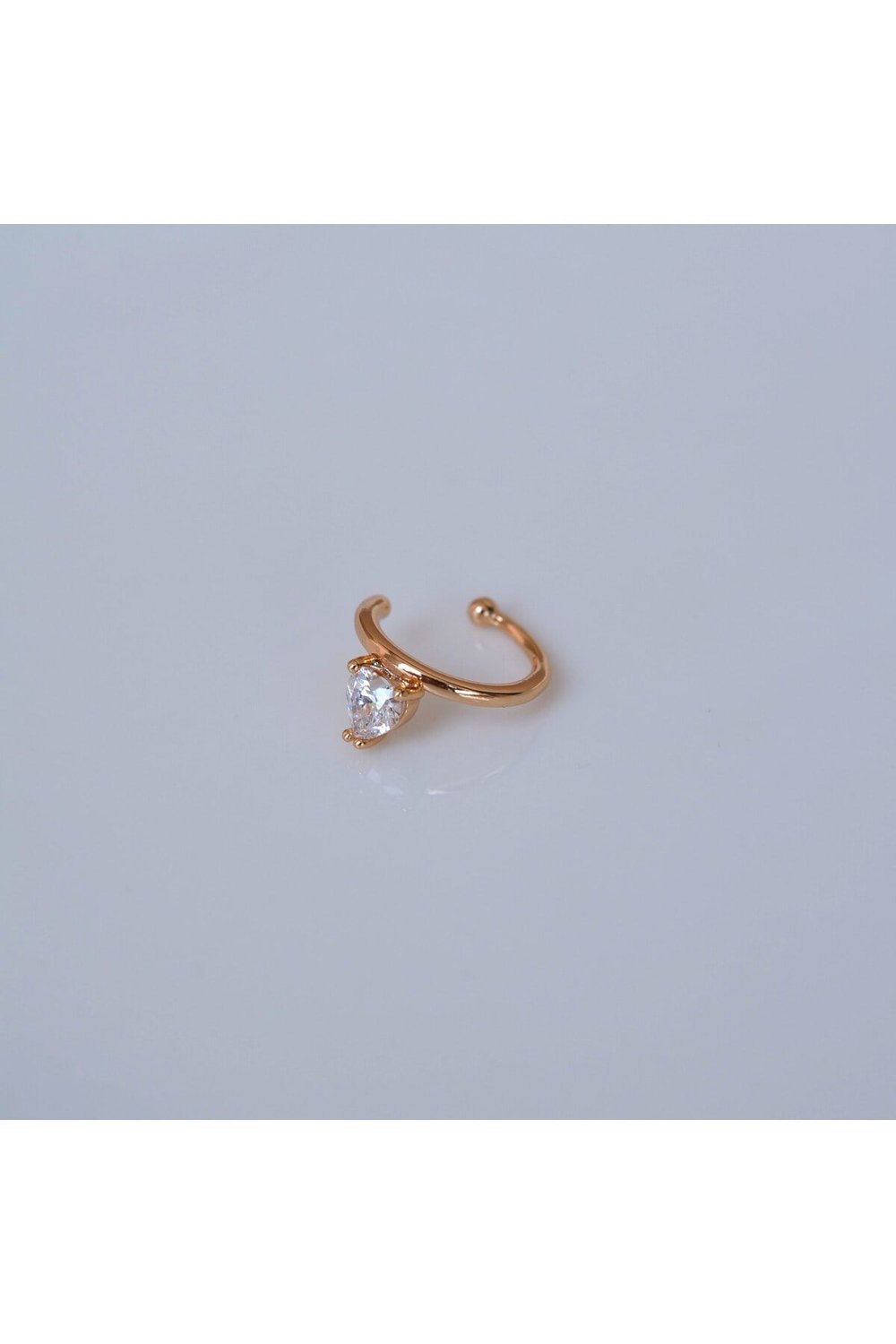 Rose Gold Renk Tektaş Earcuff Sıkıştırma Kıkırdak Küpesi Delik Gerektirmez