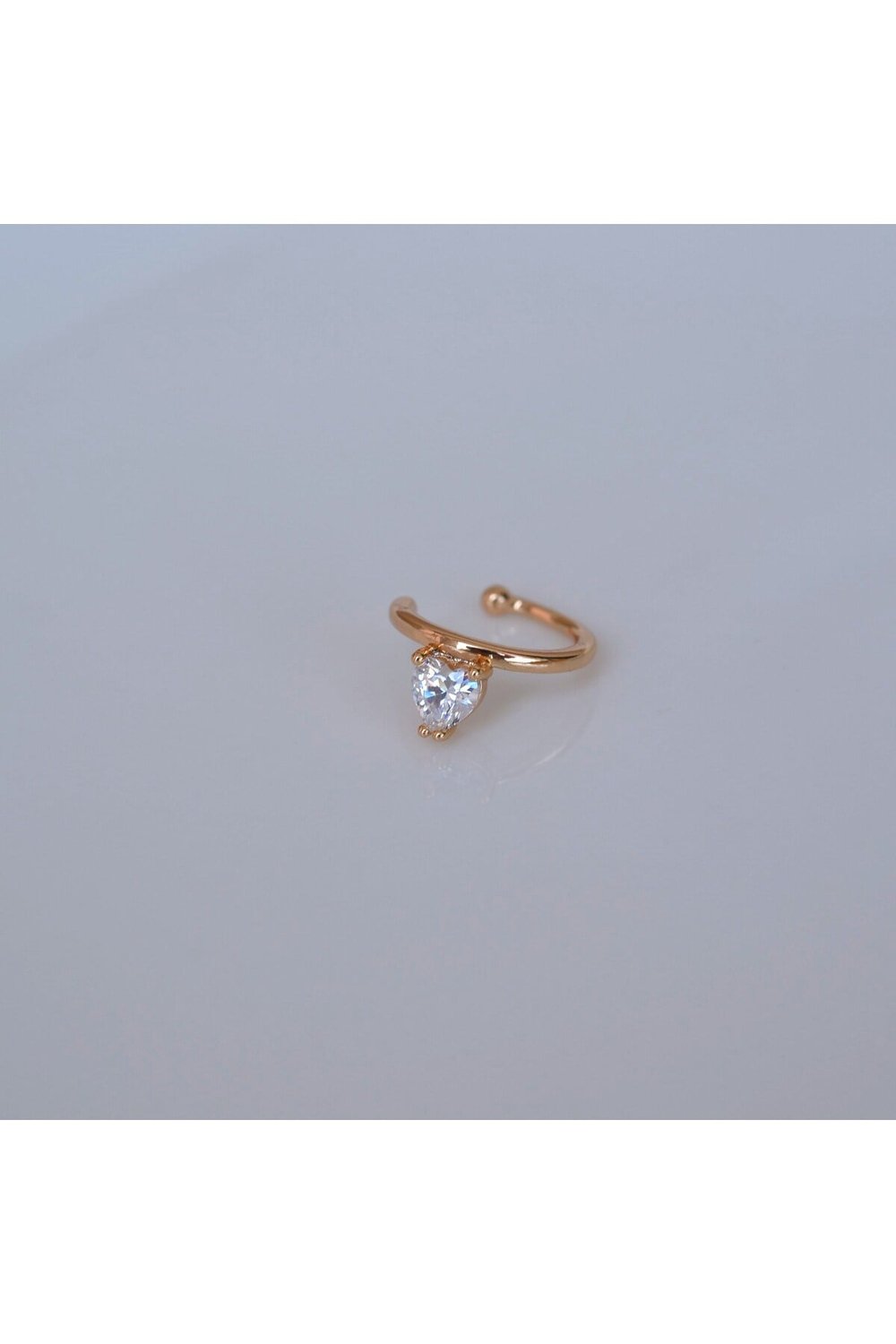 Rose Gold Renk Tektaş Earcuff Sıkıştırma Kıkırdak Küpesi Delik Gerektirmez