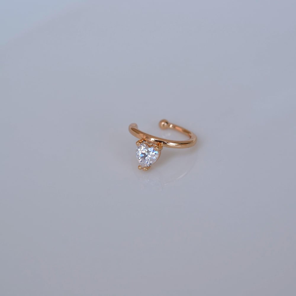 Rose Gold Renk Tektaş Earcuff Sıkıştırma Kıkırdak Küpesi Delik Gerektirmez