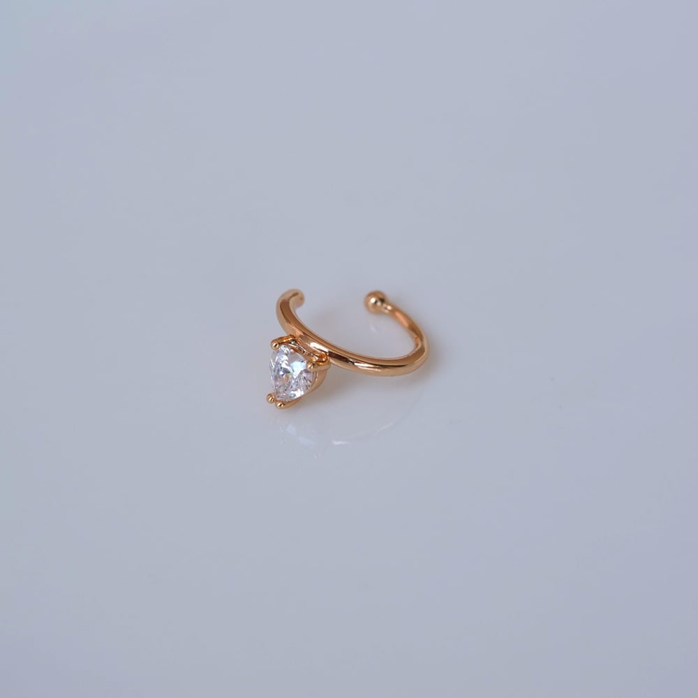 Rose Gold Renk Tektaş Earcuff Sıkıştırma Kıkırdak Küpesi Delik Gerektirmez