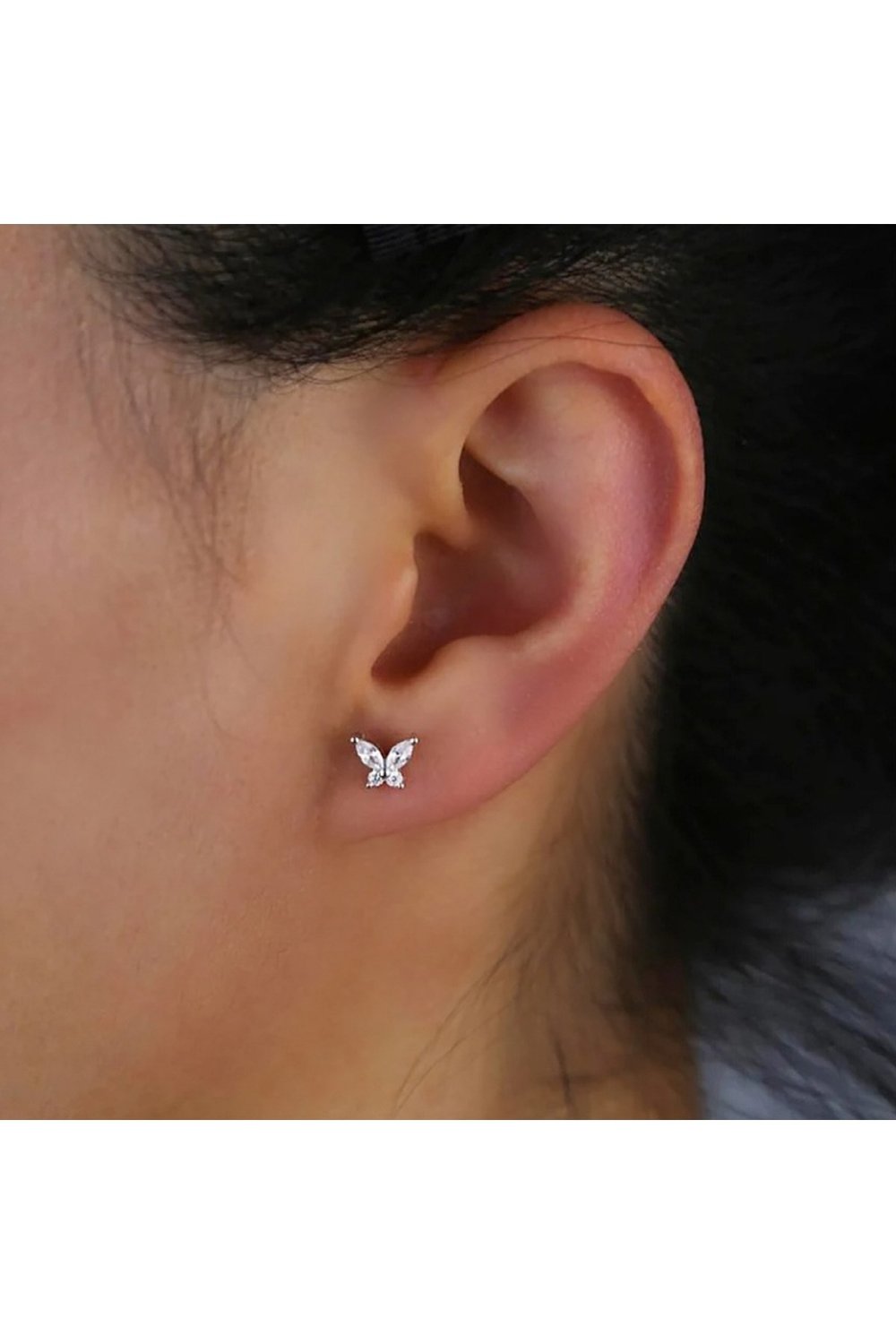 Silver Renkli Kelebek Helix Piercing Tragus Lob Conch 8 mm