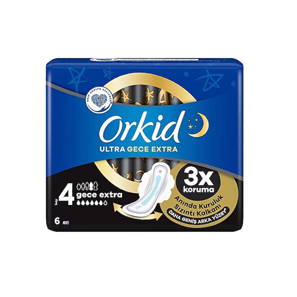 Orkid Ultra Hijyenik Ped Gece Extra No: 4 6'lı