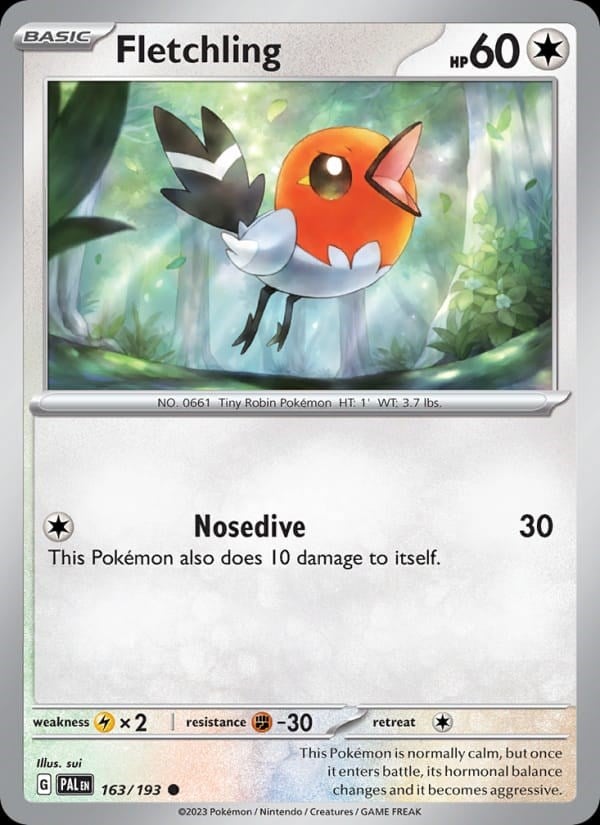 Paldea Evolved - Fletchling [Reverse Holo] #163