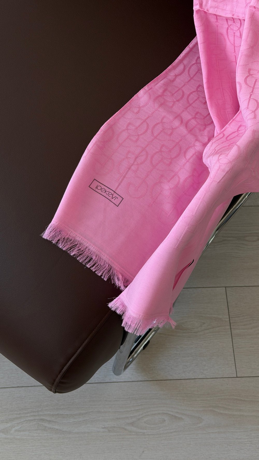 İpekevi Dört Mevsim Monogram Şal Şeker Pembe