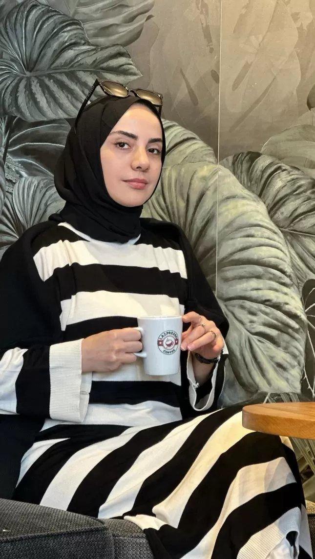 Touche Çizgili Oversize Triko Elbise