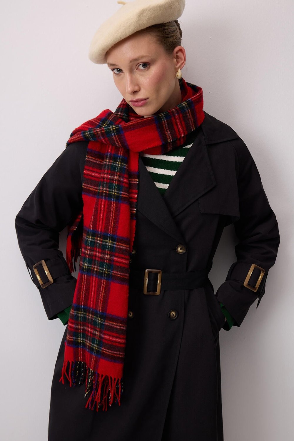 TOKA DETAYLI OVERSIZE TRENÇKOT