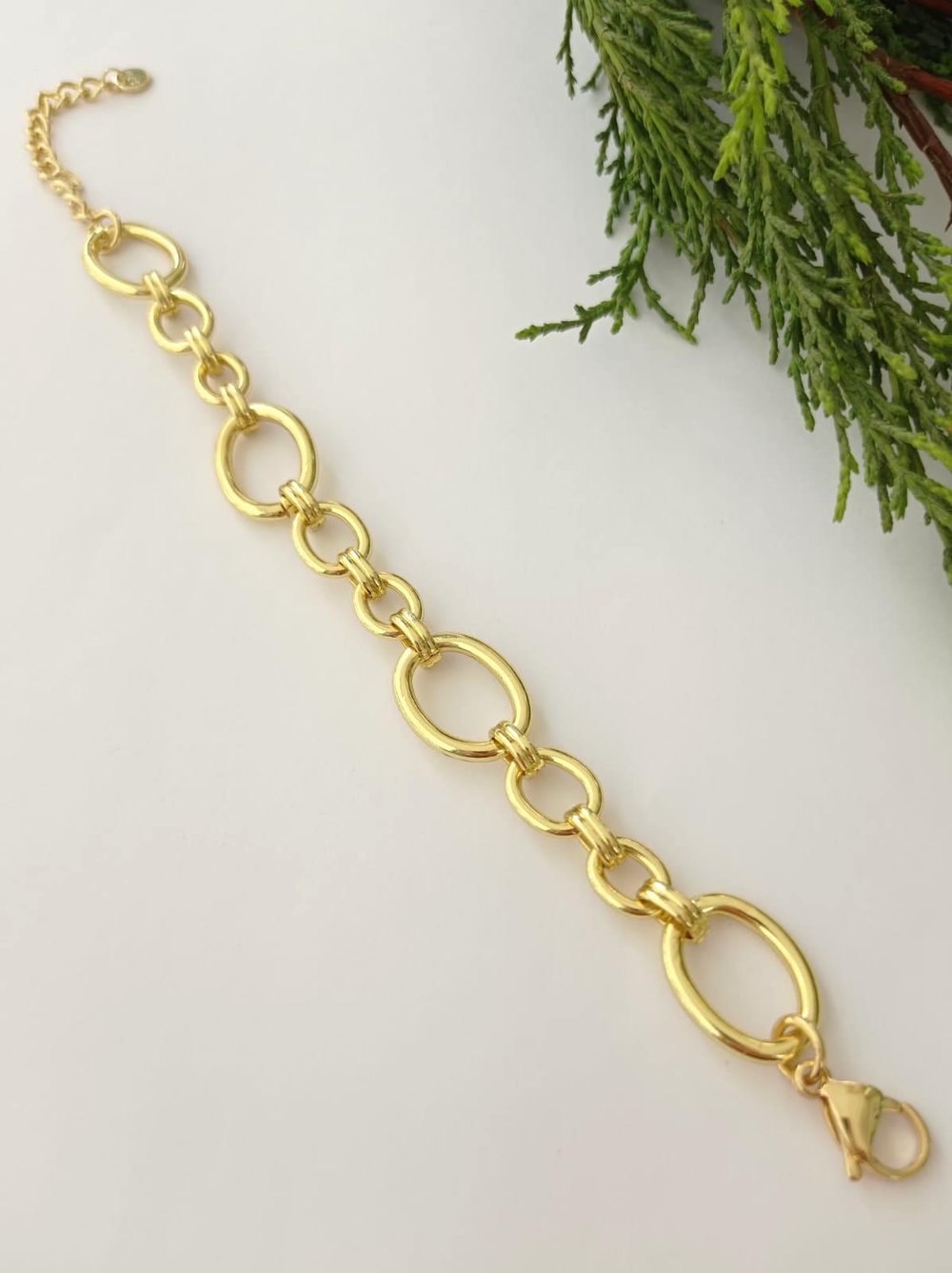 Halka Çelik Gold Bileklik