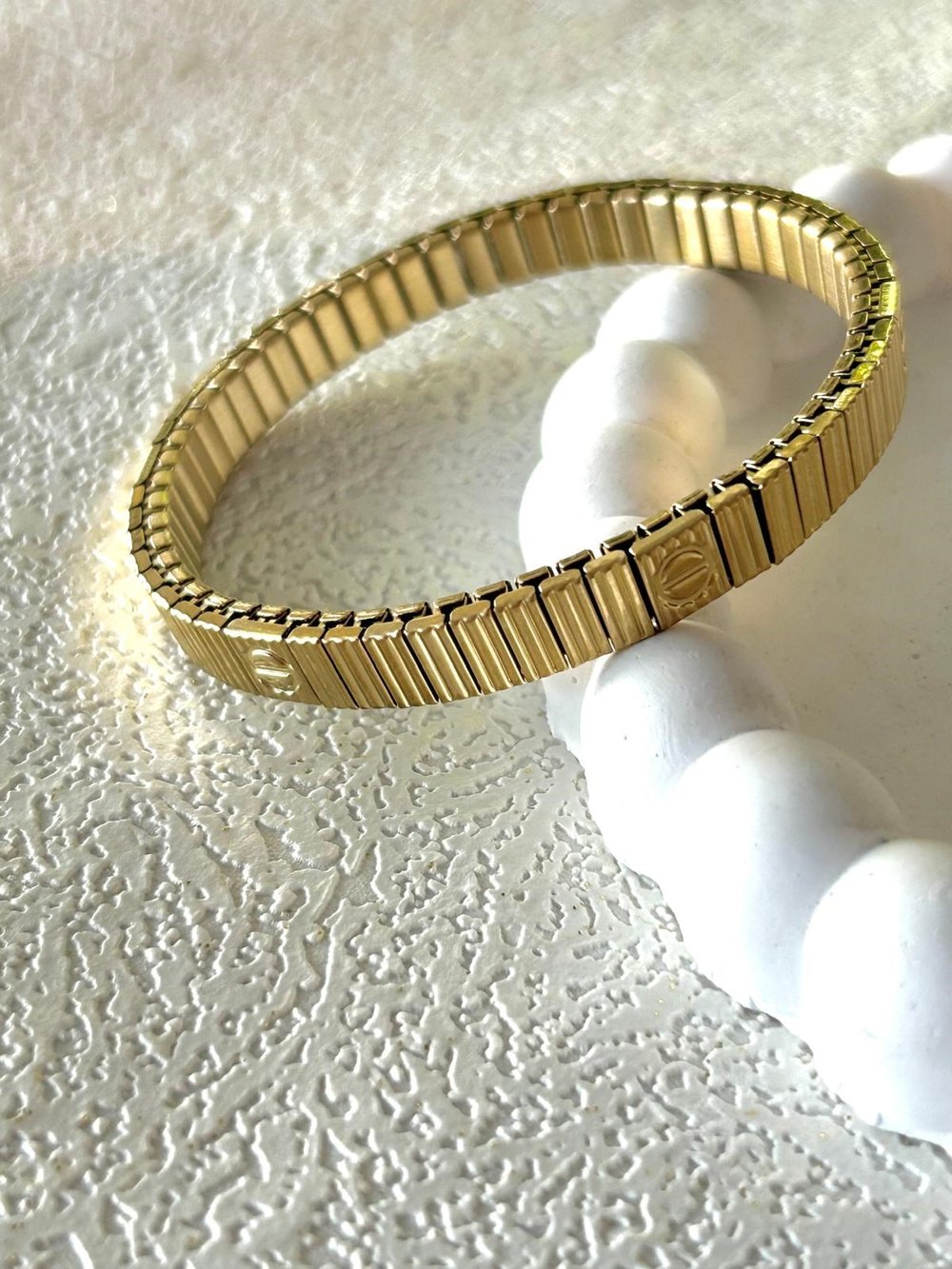 Marka Model Lastikli Çelik Gold Bileklik (6mm)