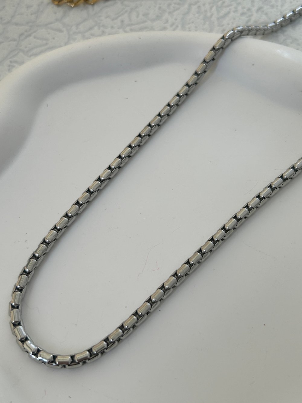 Oval Tasarım Çelik Kolye (60 cm) 