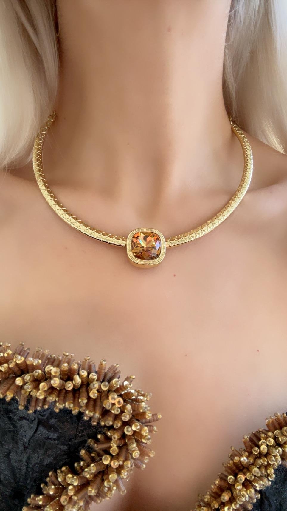 Özel Seri Amber Gold Choker