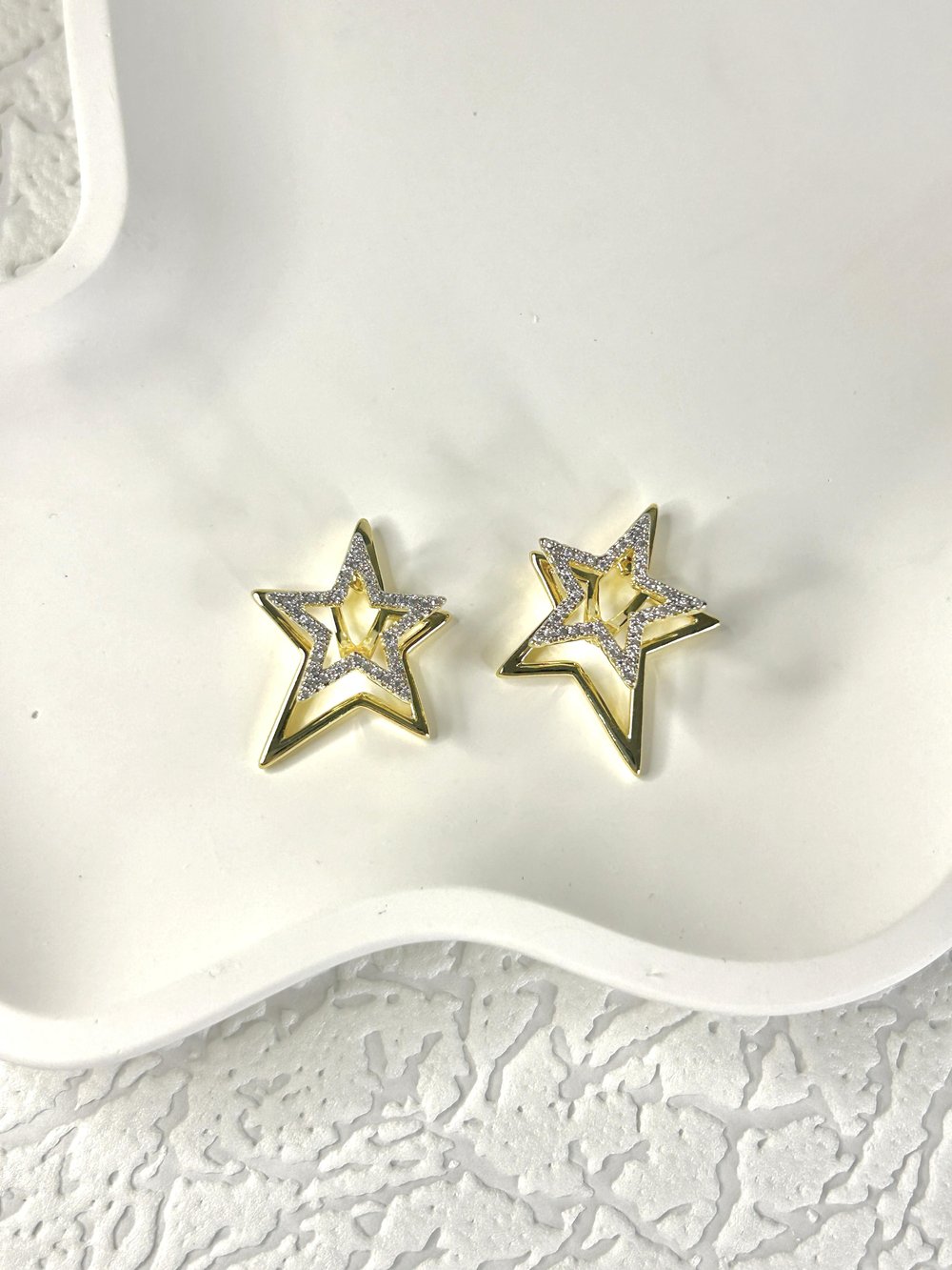 Premium Zirkon Taşlı Yıldız Küpe