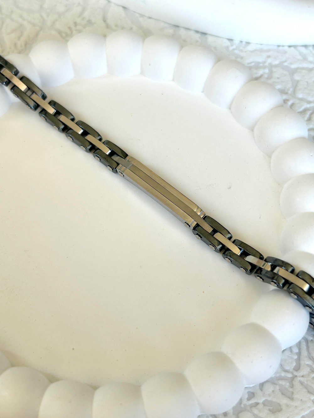 Seramik Zincir Model Çelik Bileklik