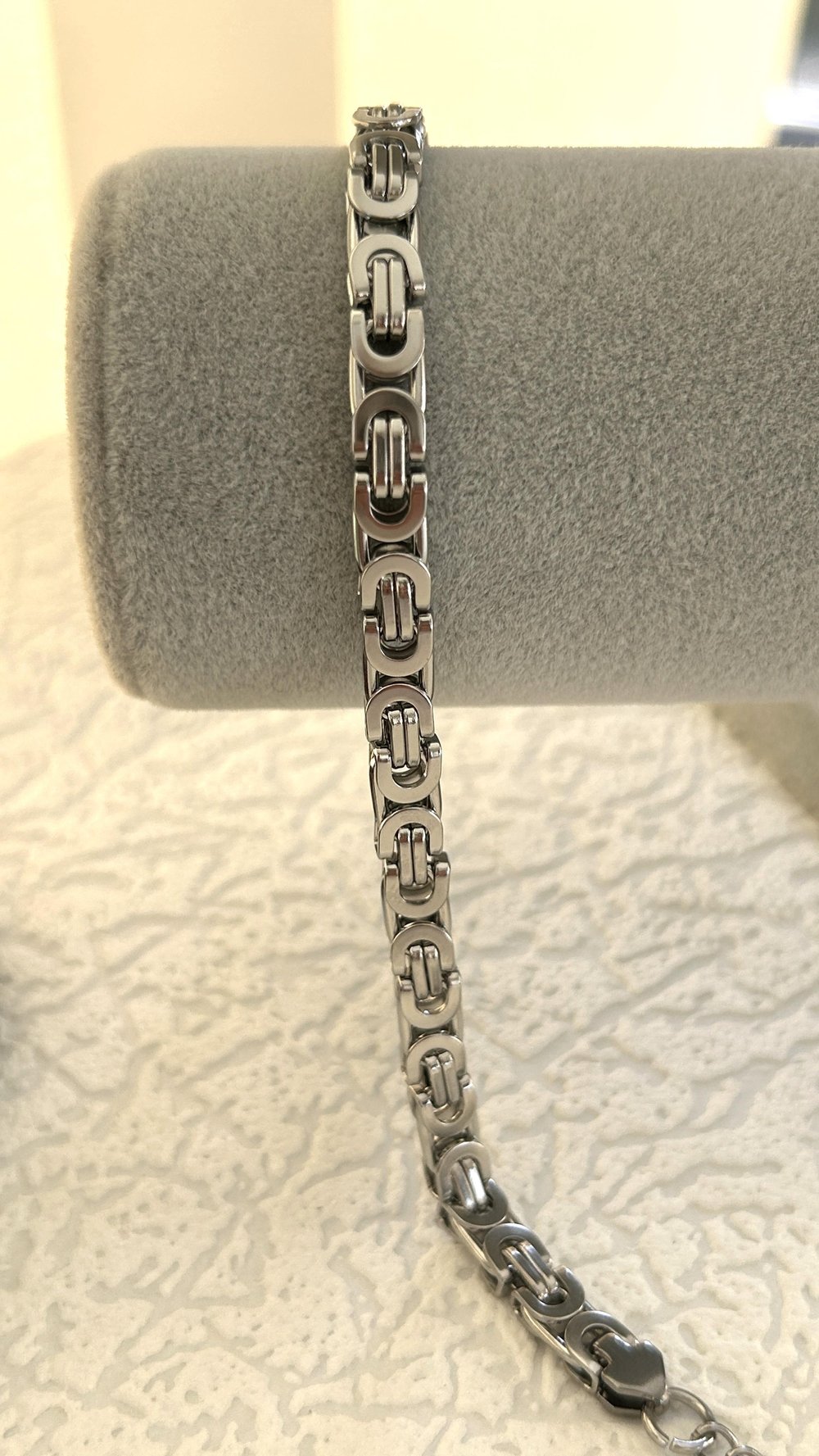 Yassı Model Kral Zincir Çelik Bileklik