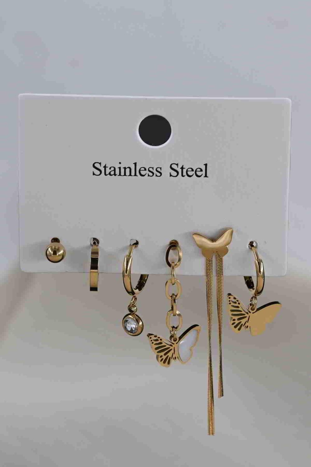 Çelik Gold Kelebek 6'lı Set Küpe