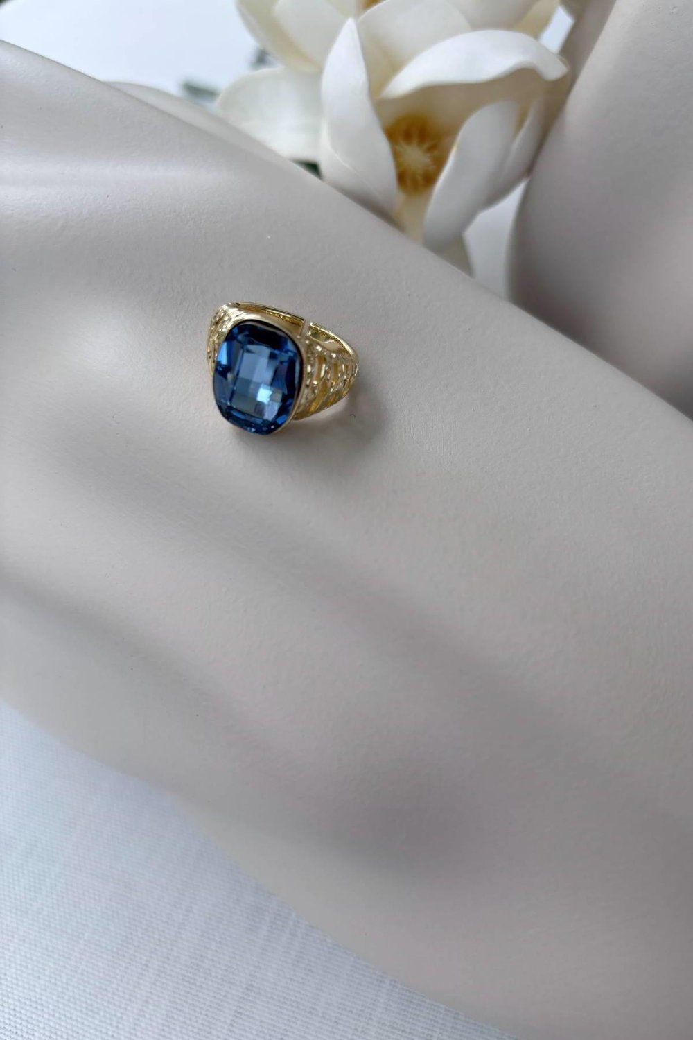 Özel Seri Gold  Zirkon Taşlı Onyx Yüzük