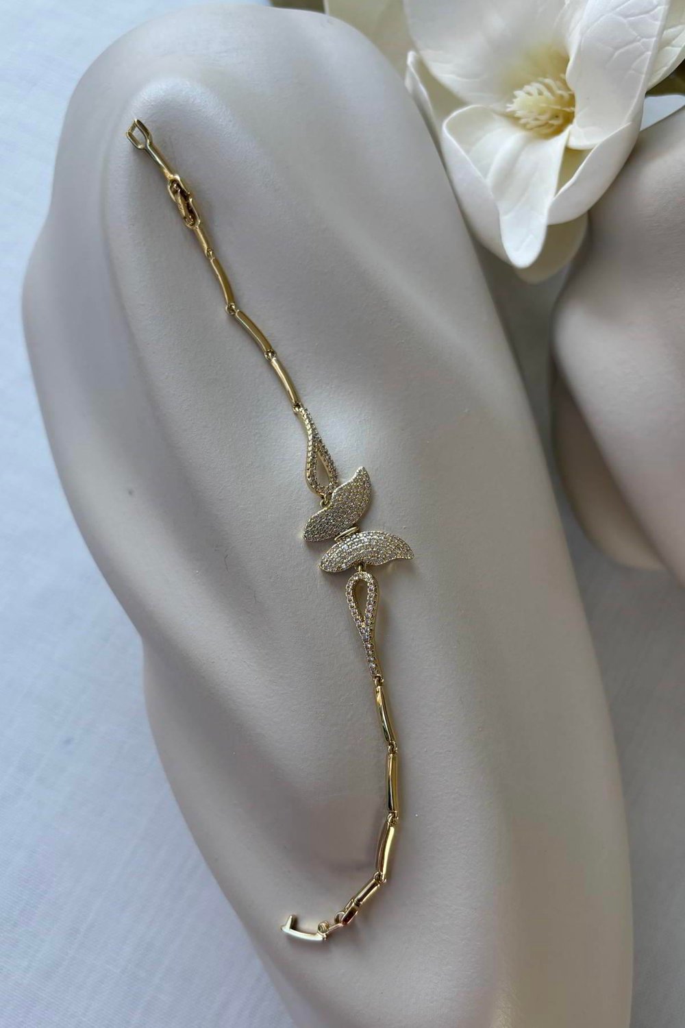 Xuping GolD 14K Taşlı Kelebek Bileklik