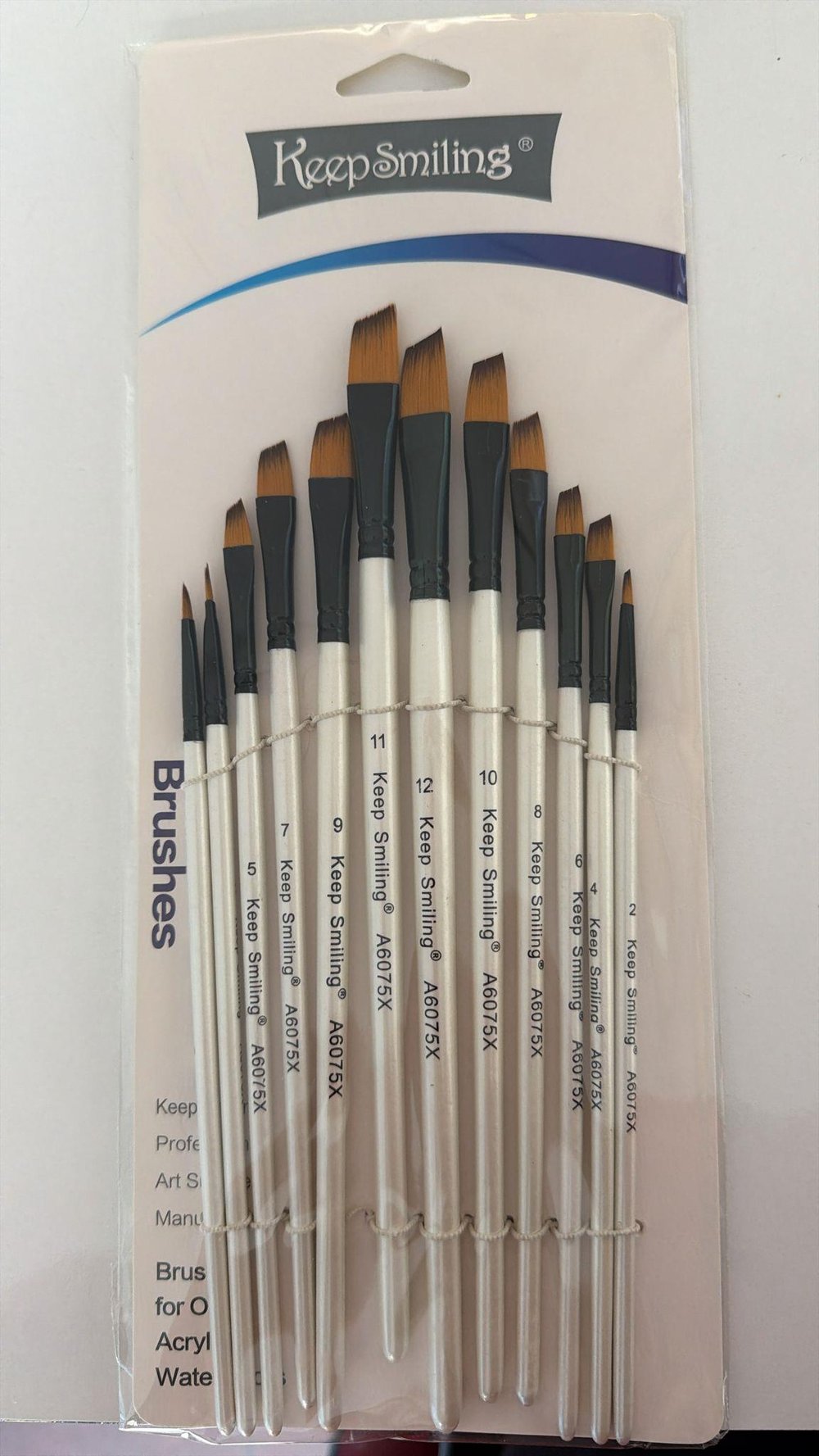 Keep Smiling Düz Kesik Fırça Seti 12li