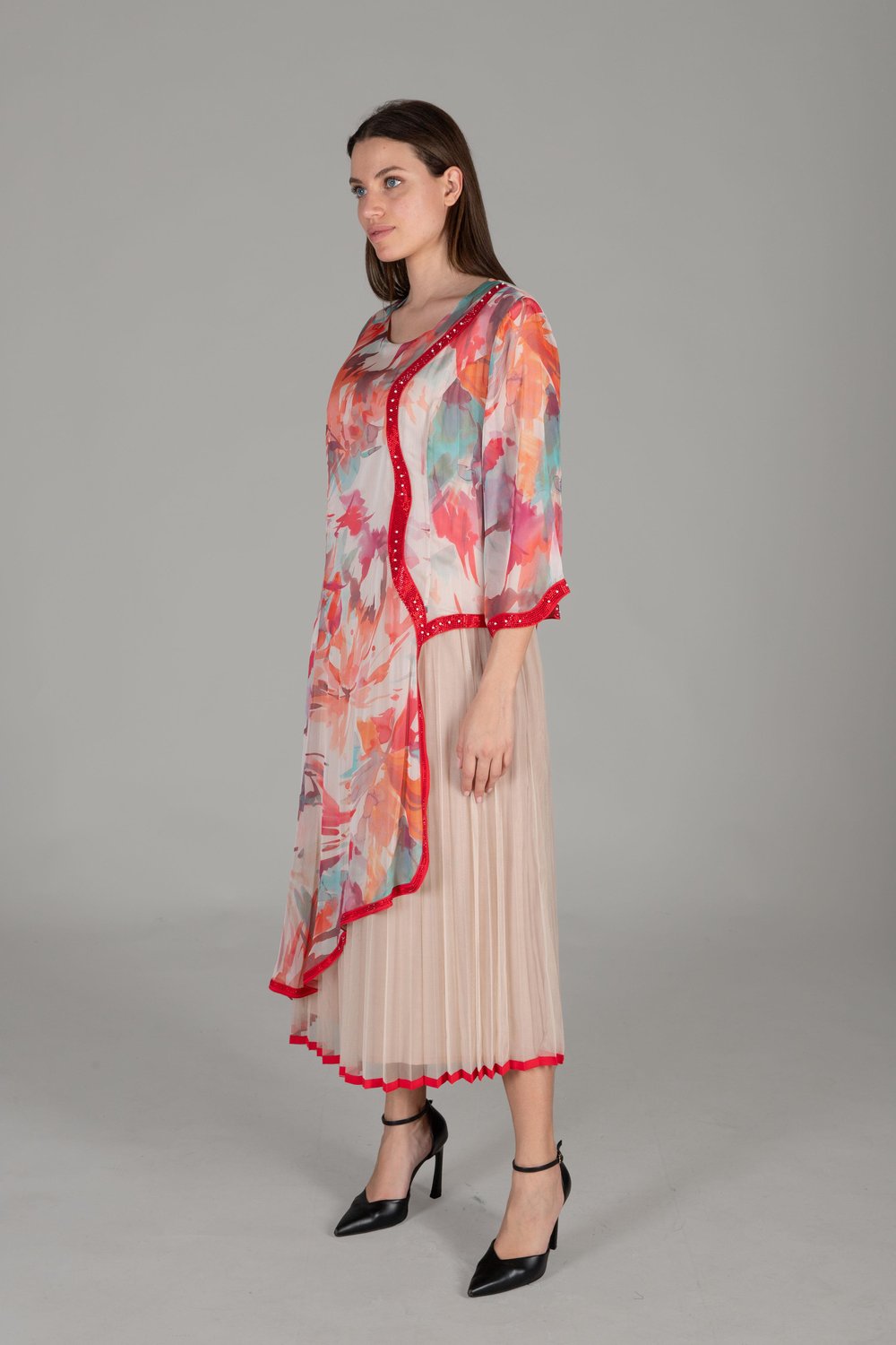 Round Neck Silk Yoryo Dress 