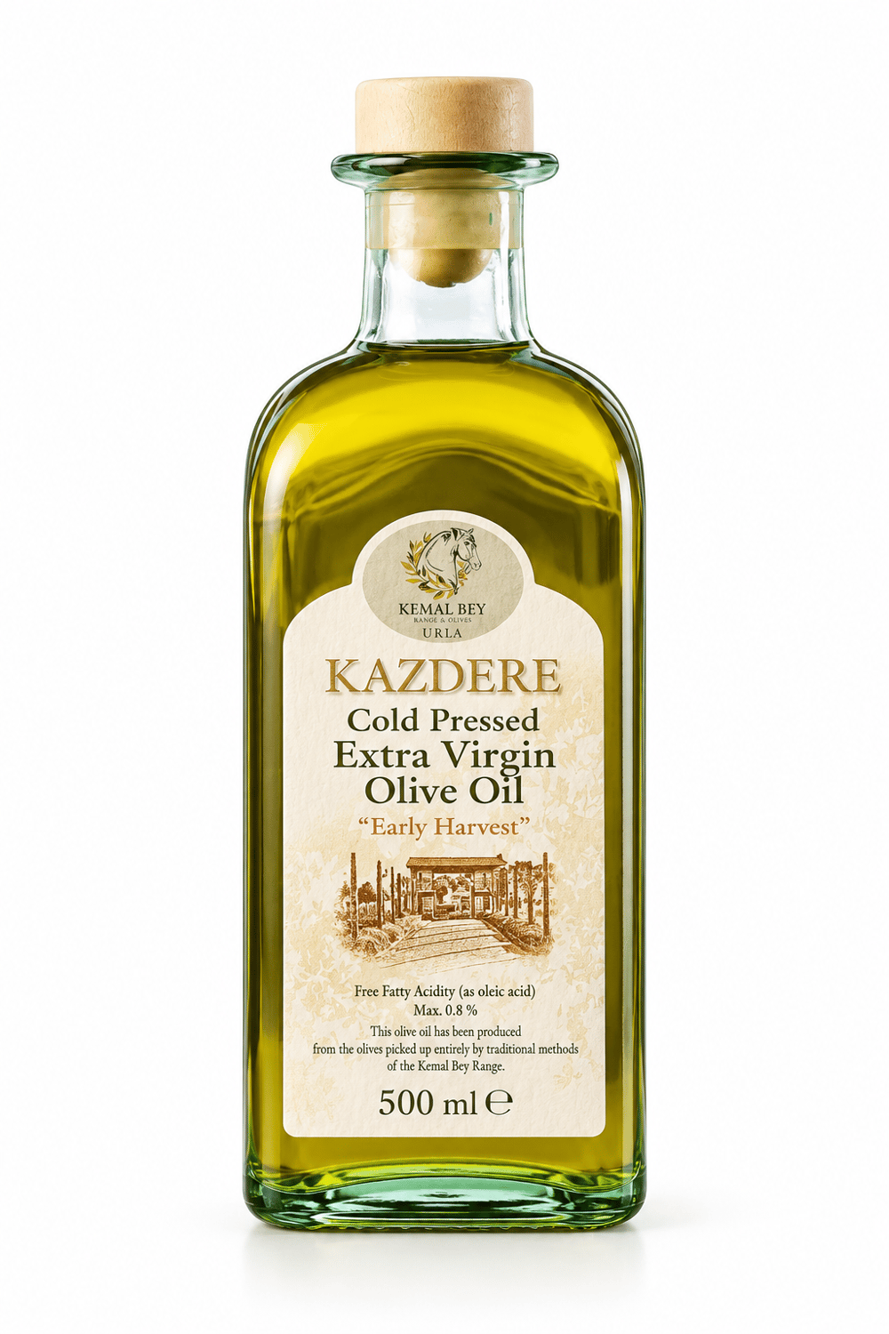 KAZDERE 2026/27 Natürel Sızma Soğuk Sıkım Natürel Sızma Zeytinyağı 500 ml