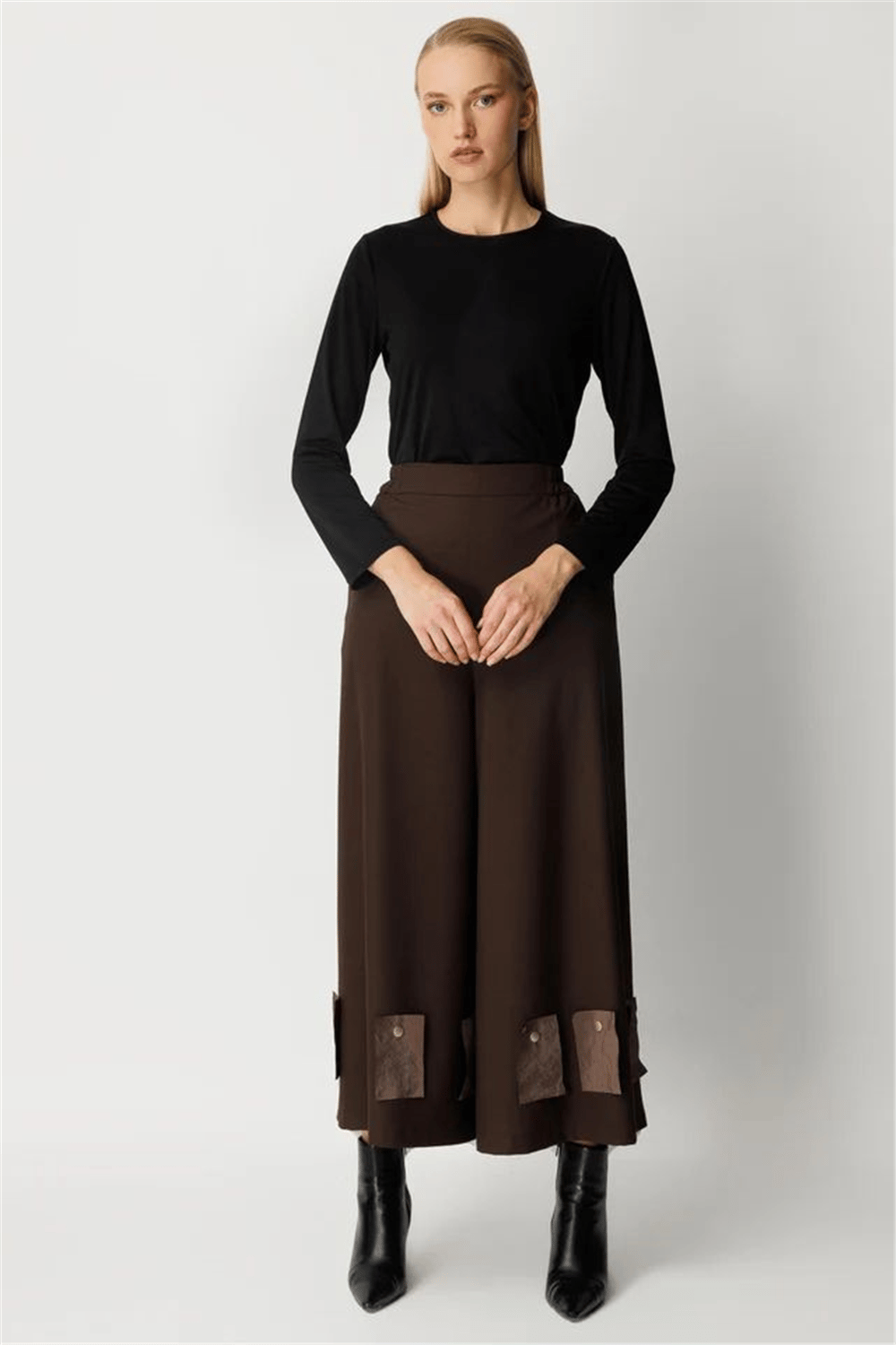 Ghisa 26KGSPNT8018  Kadın Geniş Paça Pantolon
