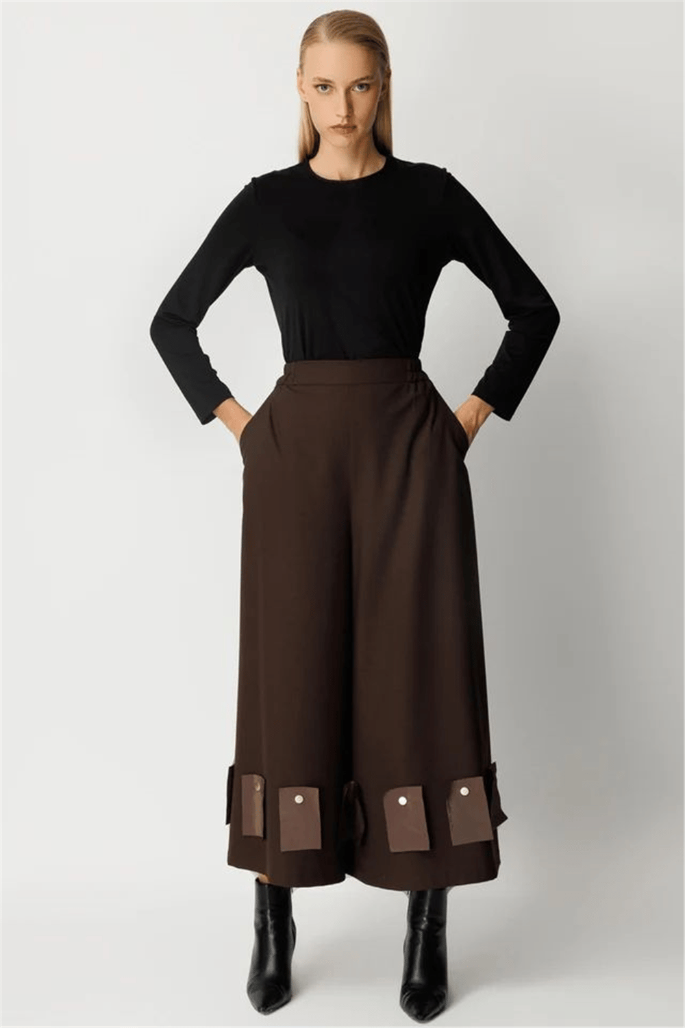 Ghisa 26KGSPNT8018  Kadın Geniş Paça Pantolon