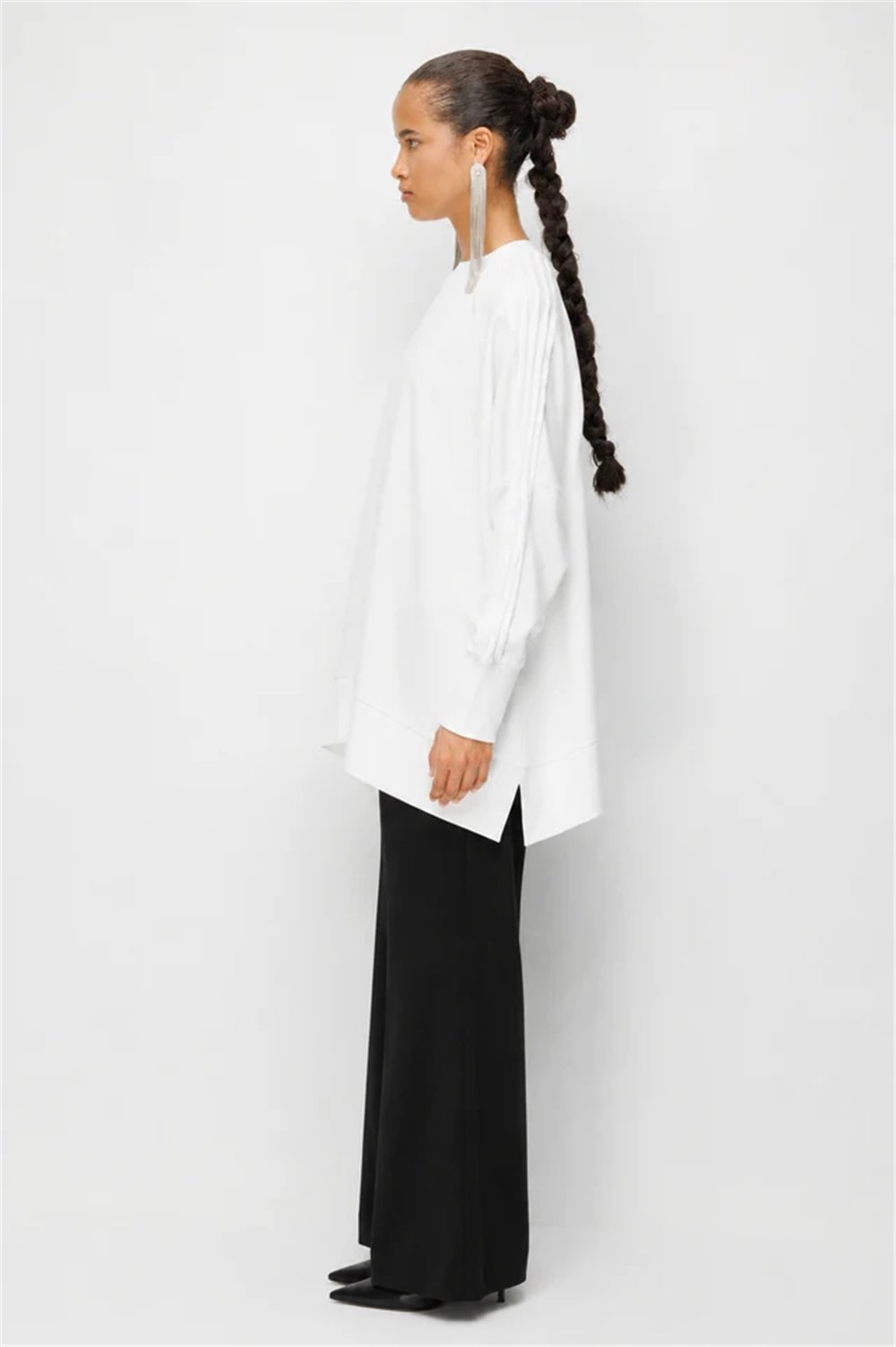 Ghisa 3610T4831 Kadın Kol Detaylı Oversize Tunik