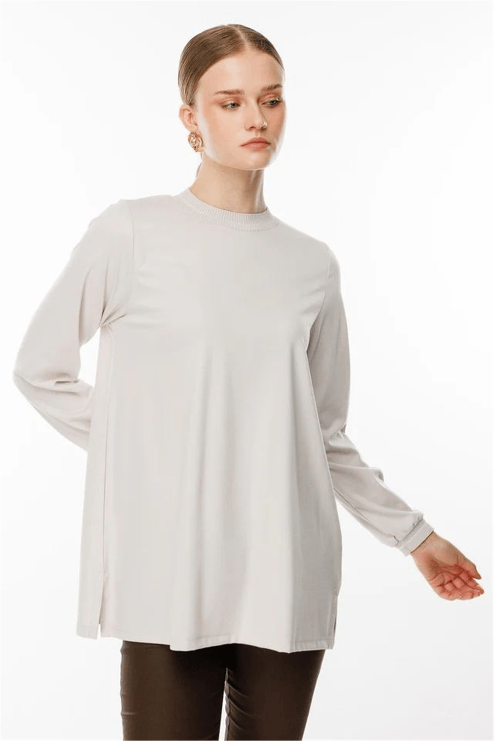Ghisa GSBASİC4829 Kadın Uzun Kollu Basic Tunik