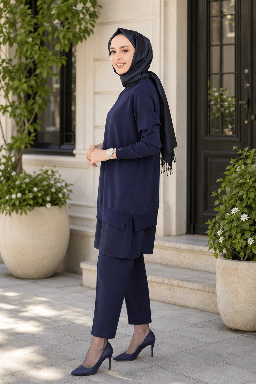 İnvee 6987 Kadın Tül Detaylı Kazak