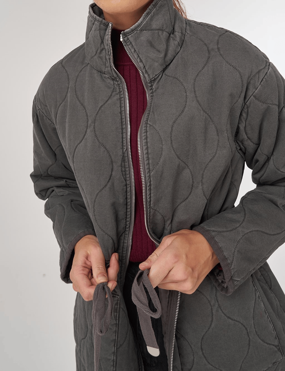 Kayra KA-A25-27348 Kadın Dalgalı Desenli Mont