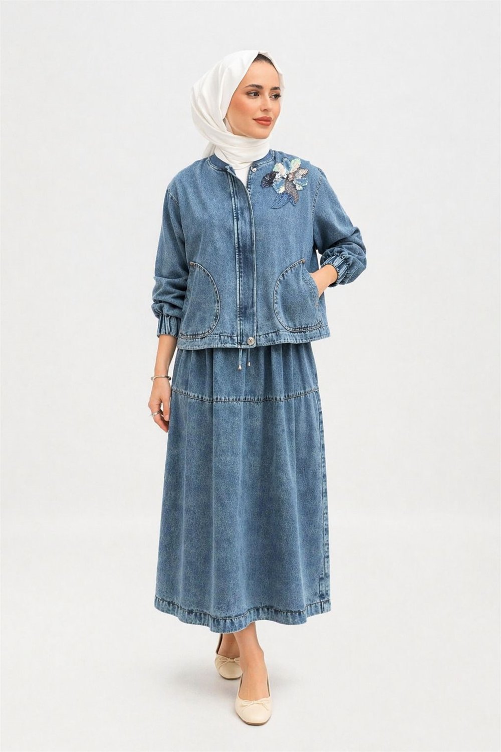 Kayra  KA-B26-16030  Kadın Alt Üst Denim Takım