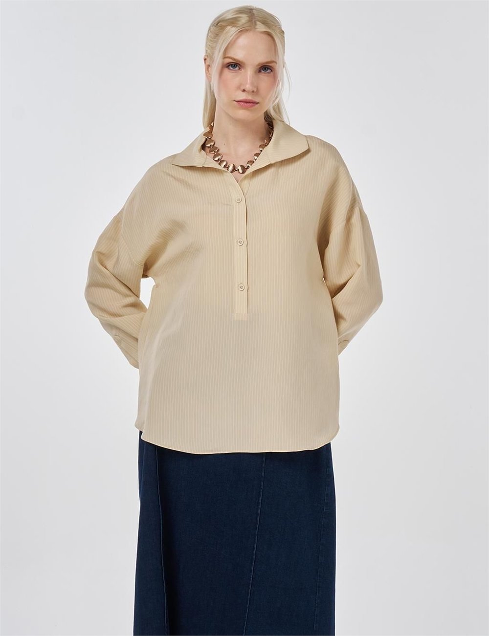 Kayra  KA-B26-21144 Kadın Çizgili Tunik