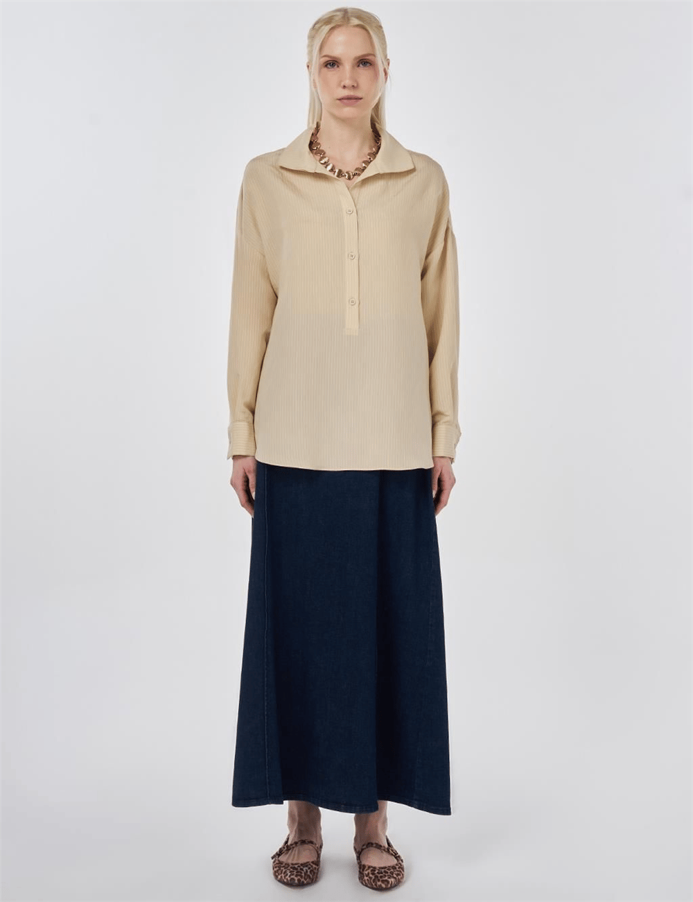 Kayra  KA-B26-21144 Kadın Çizgili Tunik