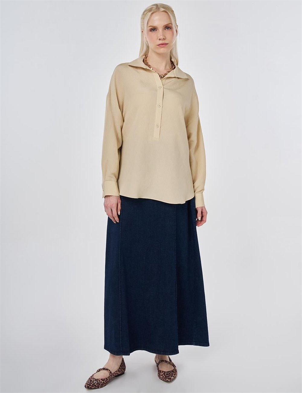 Kayra  KA-B26-21144 Kadın Çizgili Tunik